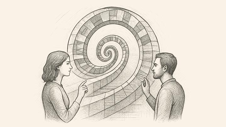 Verhalten entsteht immer aus drei Quellen.
kognitive Quelle
Was du glaubst, erwartest, denkst.
emotionale Quelle
Wie dein Körper reagiert, was sich sicher oder gefährlich anfühlt.
narrative Quelle
Welche Rolle du in deinem eigenen Selbstbild einnimmst.