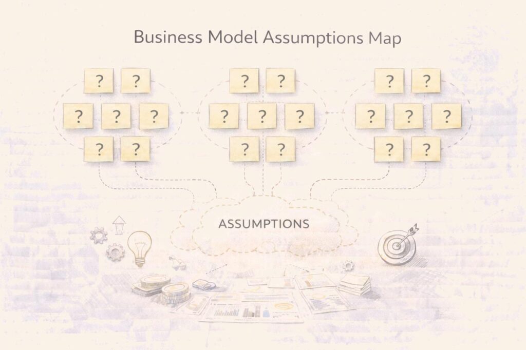 Business model assumption mapping identifying hidden structural assumptions in strategic business models